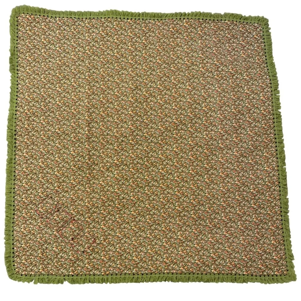 Handmade Quilted Poker Cards Playing Mat Table Cloth Fringe + Reversible Floral